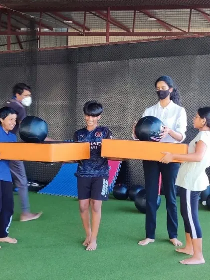 Teamwork makes the dream work. Here, our students learn cooperation and problem-solving by working together in a fun, physical challenge, building both strength and interpersonal bonds.