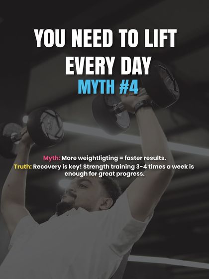Myth: You need to lift every day. Truth: Recovery is key. We design programs based on smart principles, where 3-4 strength sessions a week is enough for great progress.