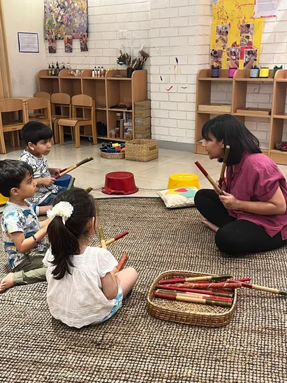 Our Movement Exploration program uses obstacle courses, rings, and music to build skills. Children develop coordination, teamwork, and imagination as they jump, balance, and follow rhythms, learning to control their bodies in space.