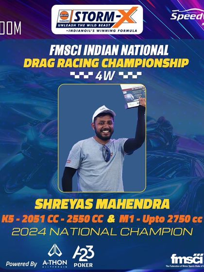 A huge congratulations to Shreyas Mahendra, the 2024 National Champion in the K5 and M1 classes. Winning here means earning a place in Indian motorsport history.