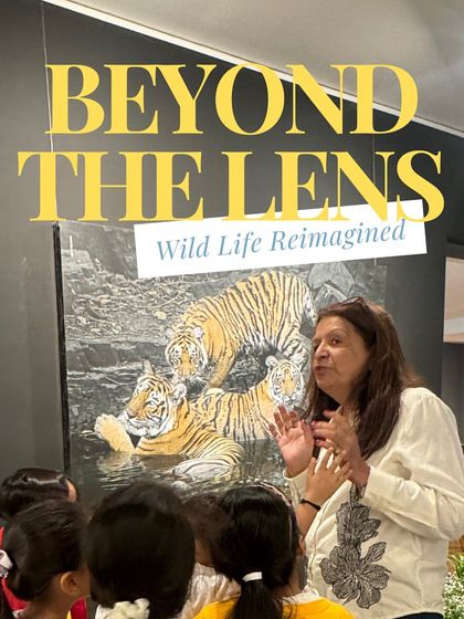 "Beyond the Lens." I guide our Grade 2 students through a wildlife photography exhibition, encouraging them to look closely and think about the stories behind the images.