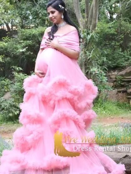 Pre Wedding Attire - Maternity Shoot Gown Rental Fairytale Ruffled Gowns photo 23