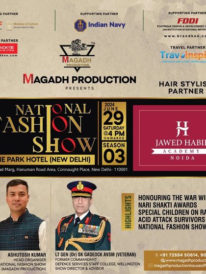 The official poster for the National Fashion Show Season 3, highlighting our role as the Hair Stylist Partner for this prestigious event.