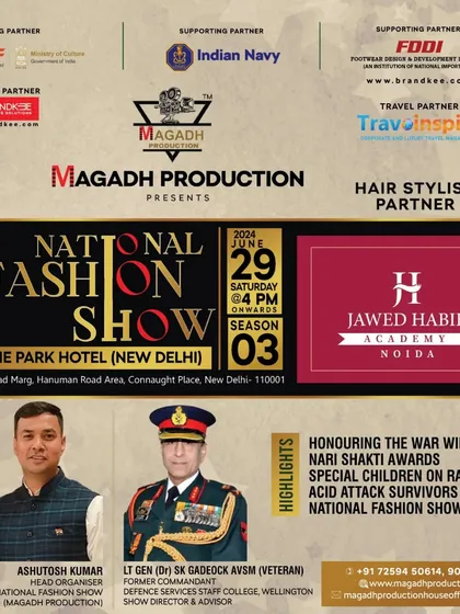 The announcement poster for the National Fashion Show Season 3, highlighting our role as the official Hair Stylist Partner.