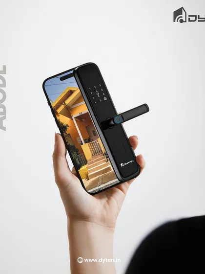 Your phone becomes the key to your secure abode. This visual represents how you can control and monitor your front door directly from your smartphone.