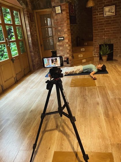 Every class concludes with Savasana, or deep relaxation. This is a vital part of the practice, allowing the body and mind to absorb the benefits of the asanas, even when you are practicing online.