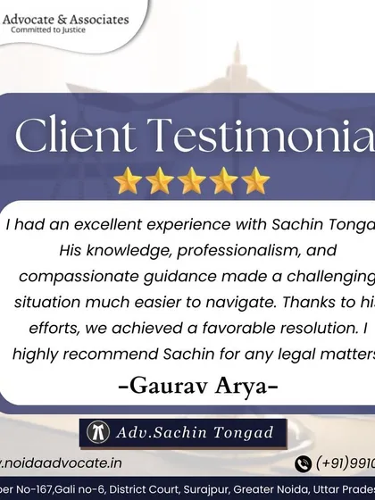 Client satisfaction is my highest priority. This testimonial from a valued client reflects my commitment to providing knowledgeable, professional, and compassionate guidance through challenging legal situations.