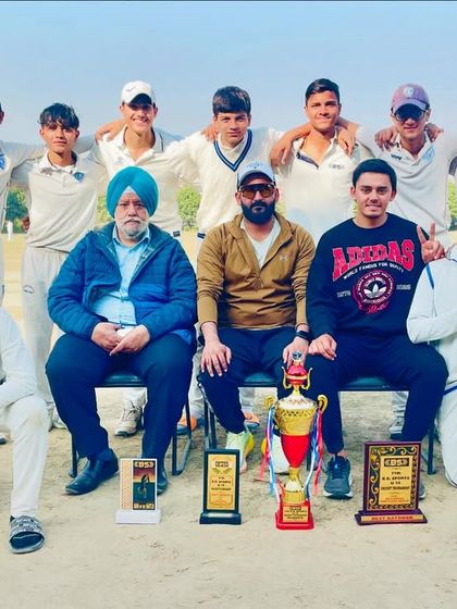 Our 6th consecutive victory. The Delhi Cricket Hub team after winning the 11th B.S Sports cricket tournament.