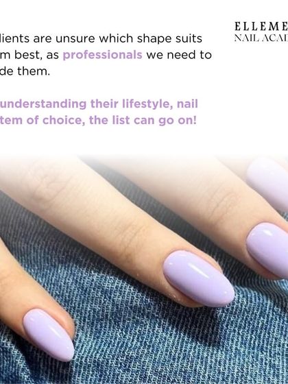 We guide clients by understanding their lifestyle, nail system of choice, and other factors to find the perfect shape for them.