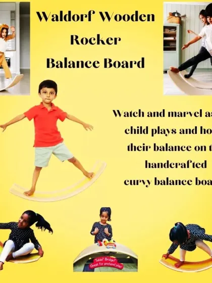 The Waldorf Wooden Rocker Balance Board is a simple yet incredibly versatile toy. It can be a rocker, a bridge, a slide, or a seat, stimulating imagination while improving balance.