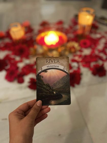 A card pulled during a workshop: "River - Movement." A beautiful reminder to flow with life and embrace change.