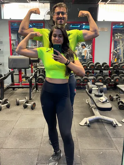 A throwback to a great gym session with my husband. We haven't clicked a picture together in a while, but we always make time to train together.