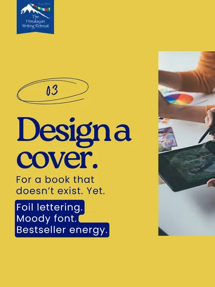 Procrastination method number three: Design the cover for the book that doesn't exist yet. It needs foil lettering, a moody font, and that undeniable bestseller energy.