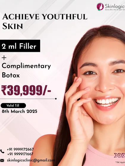 To help you achieve youthful skin, this special offer for Women's Day combines 2ml of Dermal Filler with complimentary Botox, perfect for restoring volume and reducing fine lines.