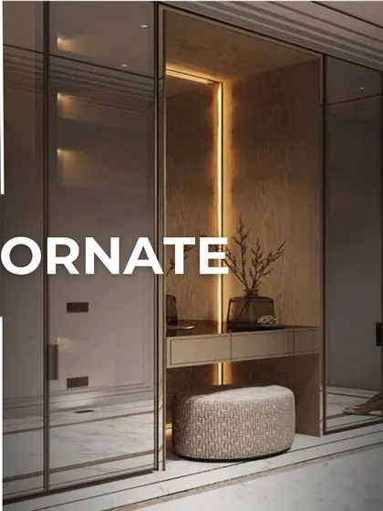 This ornate vanity and wardrobe combination pays homage to vintage grandeur. The intricate detailing and luxurious materials create a space that feels both timeless and incredibly opulent.