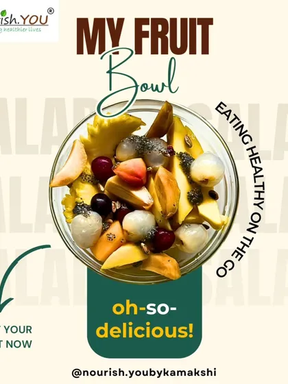 My fruit bowl is a simple, delicious, and healthy snack for on the go. It's packed with vitamins, fiber, and natural sweetness.