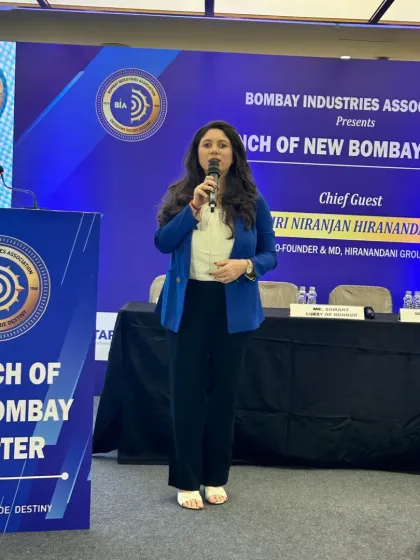 A full-length shot of me addressing the audience at the BIA launch event. My goal is to command the stage with a professional yet approachable presence.