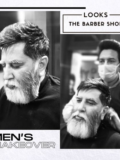 A fantastic men's makeover for a classic salt and pepper look. We refreshed the haircut and styled the beard to create a sharp, sophisticated profile.