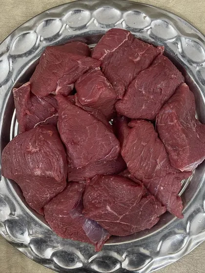 My boneless buffalo meat is a lean, red meat option that's high in protein and iron. It's sourced locally and is a great choice for active dogs.