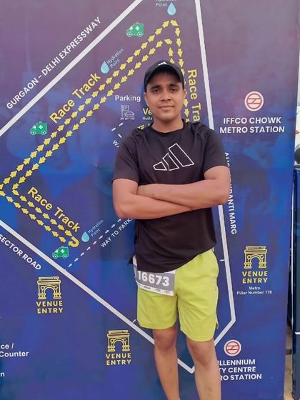 Standing in front of the race route map. Planning your race is as important as the physical training.