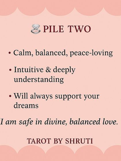 A message from your future spouse, based on the ring you choose. This reading gives you a peek into their personality, whether they are traditional and family-oriented, calm and supportive, or stylish and ambitious.