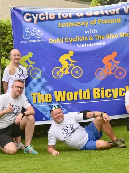 Fun and games after the ride with our friends from the Embassy of Poland.