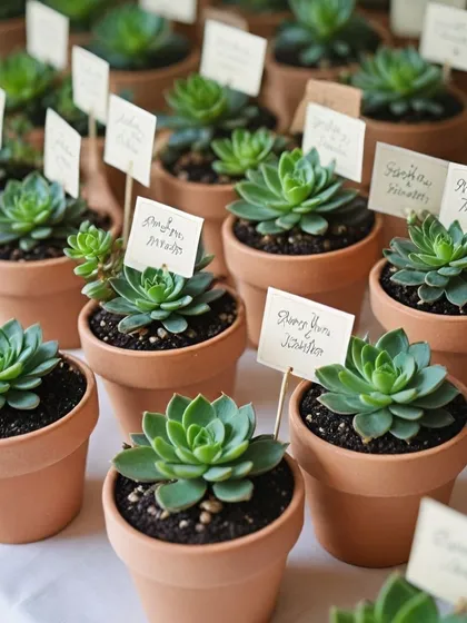 For weddings and special events, we add a personal touch. These lovely succulent favors come with custom name tags, creating a memorable and personal return gift that your guests will actually want to keep.