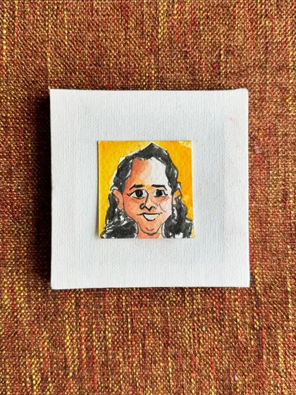 A small watercolour portrait of my friend, Deepika. Her calm and patient nature is reflected in her art, and I find her presence very grounding.