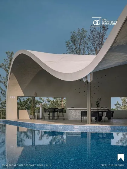 The Architect's Diary featured our Aqua Pool & Spa project, highlighting its fluid form and parametric ferrocement roof that blends with the surrounding hills.