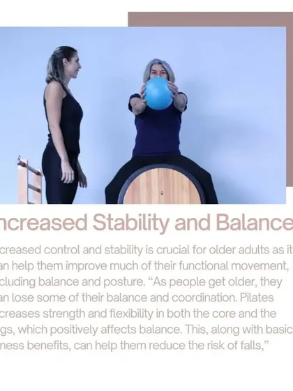 Increased stability and balance are crucial as we get older. Pilates strengthens the core and legs, which directly improves balance and coordination, helping to reduce the risk of falls.