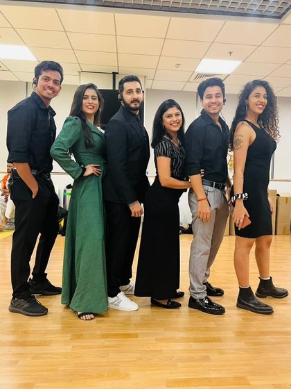 Posing with our incredible team. We couldn't do what we do without these talented dancers who bring their energy and passion to every single project.