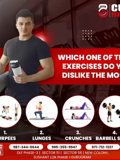 Let's be honest, everyone has an exercise they dislike. This fun poll asks our community to choose between burpees, lunges, crunches, and barbell squats.