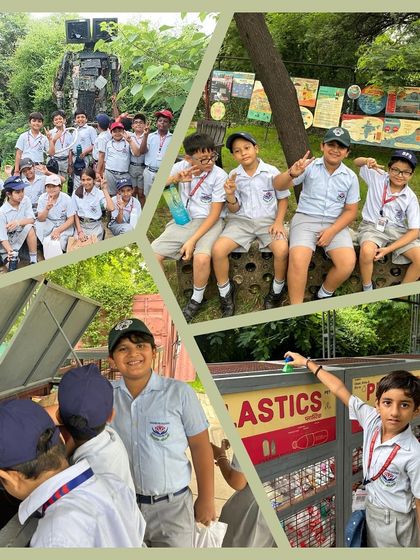 More happy faces from the Summer Fields School eco-adventure. Students explored our recycling station and even posed with our 'Robo-Cop' sculpture made from recycled materials.