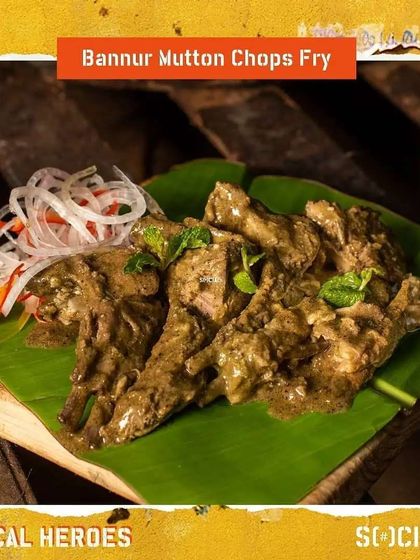 My Bannur Mutton Chops Fry, as featured during a pop-up. The chops are coated in a thick, flavourful green masala, a favourite among my patrons.