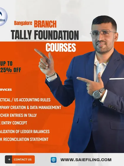 Our Tally Foundation course at the Bangalore branch is the perfect starting point for your accounting career. We cover everything from practical accounting rules and voucher entries to bank reconciliation, with discounts available for new students.