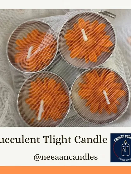 Bring peace and tranquility to your space with our Succulent T-light Candles, packed in a delicate mesh bag.