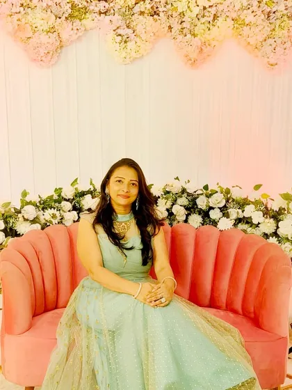 Taking a moment at Naini and Sagar's engagement. The beautiful floral backdrop and elegant seating were part of the curated theme we planned to create a magical atmosphere.