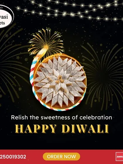 Relish the sweetness of celebration. Happy Diwali. My Kaju Katli, arranged like a firecracker, is the perfect sweet for the festival of lights.