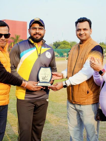 Honored to receive an award during one of our cricket matches. It's always rewarding when hard work and performance are recognized, both on and off the field.