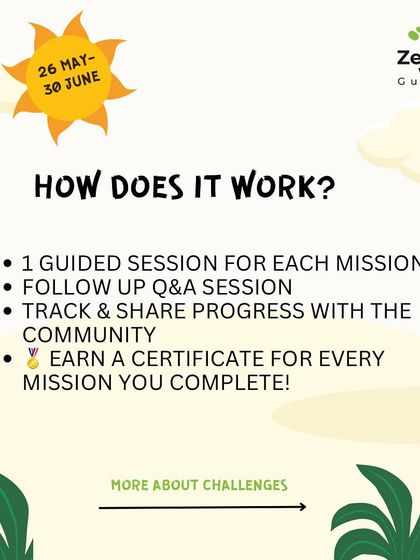 Here’s how our Planet Protectors program works. Each mission includes a guided session, a follow-up Q&A, and community progress tracking, with a certificate awarded for every completed mission.