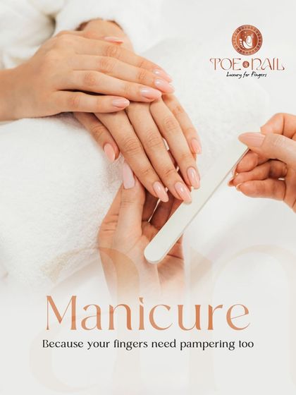 A manicure is essential pampering for your fingers. This image captures the moment of shaping and filing, a crucial step for a perfect nail look.