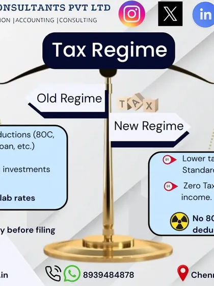 Choosing between the old and new tax regime is a critical decision. I help you compare both options based on your investments and income to ensure you pick the one that saves you the most money, whether it's through deductions or lower slab rates.