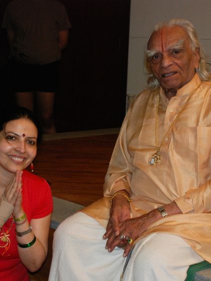 This picture captures the deep bond of respect and love between a Guru and his student. His teachings shaped me into the teacher I am today.