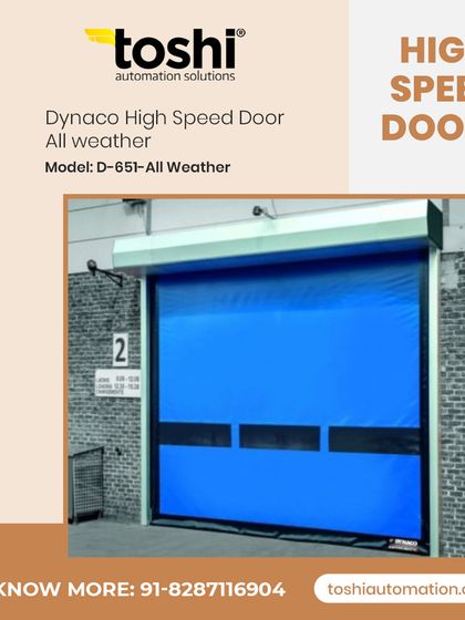 Our Dynaco D-651 all weather high speed roll up door is built for exterior use in demanding conditions. Its superior seal and push pull drive technology keep wind, rain, and dirt out, ensuring your logistics activities can continue uninterrupted.