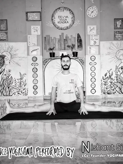 A seated variation of the full split, Samakonasana, performed by our co-founder Nishant Sir.