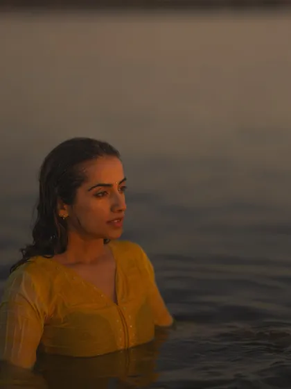Don't be fooled by the composed expression, I was freezing! But the experience of dipping in the Ganga at sunset was worth every shiver.