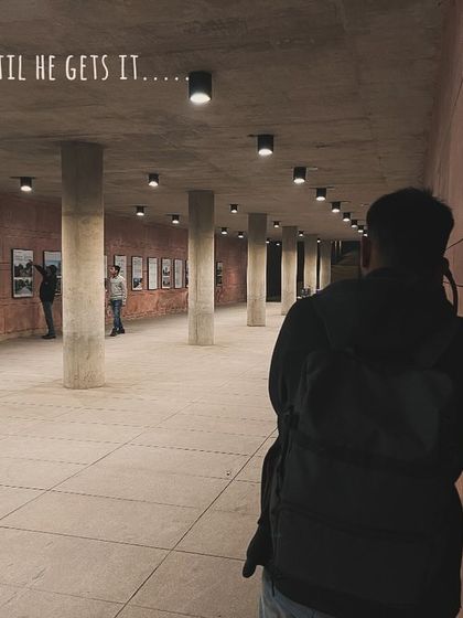 The final shot in the sequence, showing me still pursuing the perfect frame. It's a small series about my own creative process.