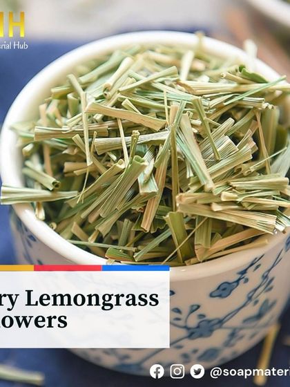 These are our dry lemongrass pieces, great for adding a fresh, citrusy scent and gentle exfoliation to your soaps. Lemongrass is known for its refreshing and cleansing properties, making it a great choice for morning-use soaps.