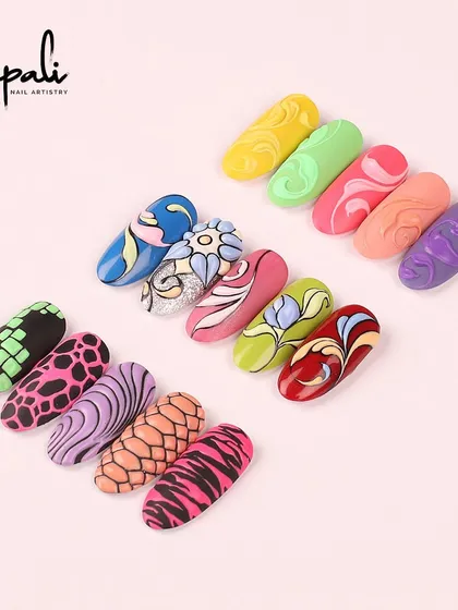 A showcase of complex swirls, animal prints, and 3D embossed designs.