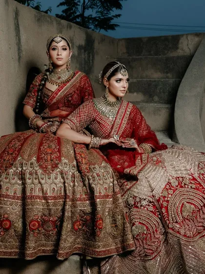 Another angle from the same photoshoot, highlighting the regal and powerful presence of the models.